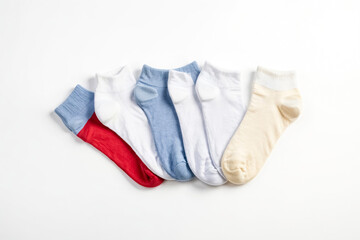 Colorful socks on a white background