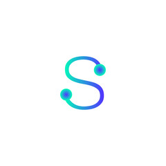 s alphabet tech logo gradient vector eps