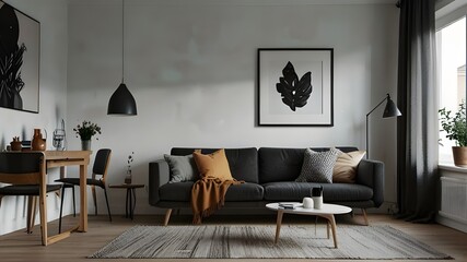 modern living room with fireplace