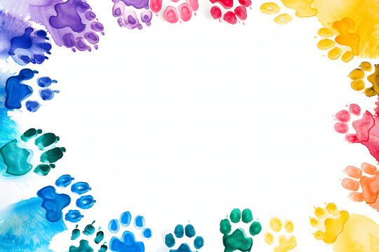 Animals Footprint Border Frame