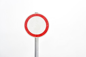 Blank Red Circle Traffic Sign