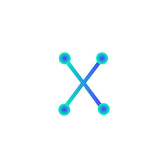 x alphabet tech logo gradient vector eps