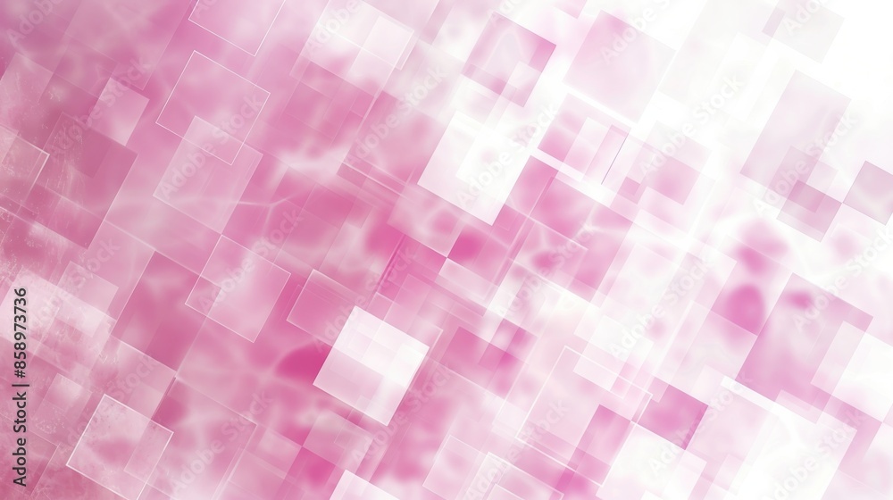 Aufkleber This is a digital illustration of an abstract background featuring a pink and white square pattern. The squares are arranged in a diagonal pattern and are slightly blurred, creating a soft and etherea