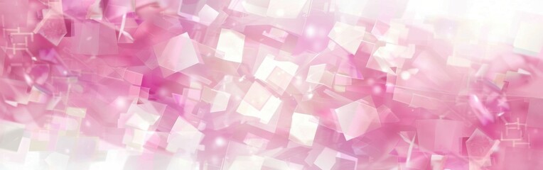 This image features a digitally created abstract background pattern with soft pink and white squares. The squares are arranged in an abstract, slightly chaotic manner, creating a dynamic and energetic