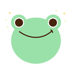 Cute Green Frog Cartoon illustration Happy Frog Cartoon Smile Frog Green Animal Cartoon Kawaii Frog