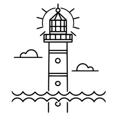 Lighthouse  icon, Lighthouse outline, Lighthouse  vector, ocean svg, ocean cliparts, clipart png, sea creatures, ship svg, Lighthouse SVG, Minimalist Line Art, sea svg, ocean svg, lighthouse, light, s