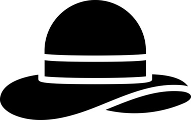 Fototapeta premium Wide-Brimmed Hat Silhouette Icon