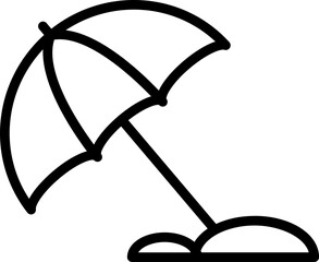 Parasol Icon on Beach