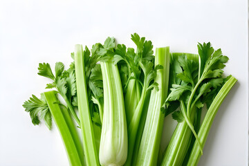fresh celery isolated on white background