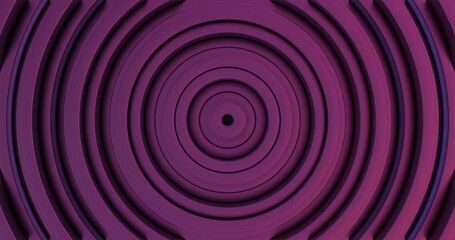 3D Abstract Render of Concentric Circular Pattern - Neon Blue and Purple Geometric Design