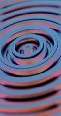 Hypnotic Convergence: A 3D Abstract Render of Concentric Circles - Neon Blue and Pink Geometric PatternMesmerizing Dance of Colorful Circular Patterns