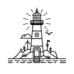 Lighthouse  icon, Lighthouse outline, Lighthouse  vector, ocean svg, ocean cliparts, clipart png, sea creatures, ship svg, Lighthouse SVG, Minimalist Line Art, sea svg, ocean svg, lighthouse, light, s