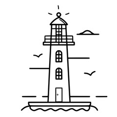 Lighthouse  icon, Lighthouse outline, Lighthouse  vector, ocean svg, ocean cliparts, clipart png, sea creatures, ship svg, Lighthouse SVG, Minimalist Line Art, sea svg, ocean svg, lighthouse, light, s