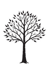 Obraz premium Birch silhouette design vector art AI Generated 