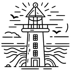 Lighthouse  icon, Lighthouse outline, Lighthouse  vector, ocean svg, ocean cliparts, clipart png, sea creatures, ship svg, Lighthouse SVG, Minimalist Line Art, sea svg, ocean svg, lighthouse, light, s