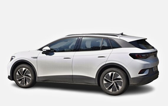 Modern Volkswagen ID4 - electric car 