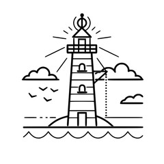 Lighthouse  icon, Lighthouse outline, Lighthouse  vector, ocean svg, ocean cliparts, clipart png, sea creatures, ship svg, Lighthouse SVG, Minimalist Line Art, sea svg, ocean svg, lighthouse, light, s