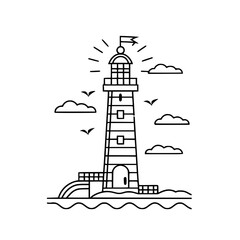 Lighthouse  icon, Lighthouse outline, Lighthouse  vector, ocean svg, ocean cliparts, clipart png, sea creatures, ship svg, Lighthouse SVG, Minimalist Line Art, sea svg, ocean svg, lighthouse, light, s