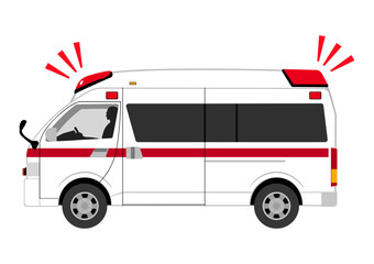 救急車がサイレンを鳴らして走行する © 楠　英浩