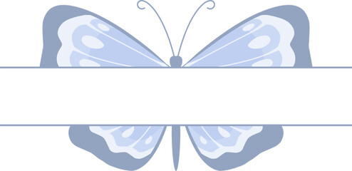 Fototapeta premium Butterfly divider label animal text separator underlines place for text frame