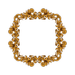 Luxury gold and romantic Vintage style engraved frame vector design