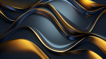 Golden Waves on a Dark Background	
