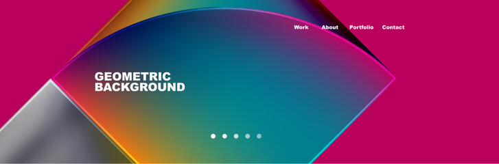 Circle triangle geometric web site page template. Vector Illustration For Wallpaper, Banner, Background, Card, Book Illustration, landing page