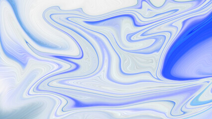 4K Blue and white gradient backdrop with abstract liquid wave pattern. Design with flowing, wavy shapes. Blue crystal, and white clouds.
