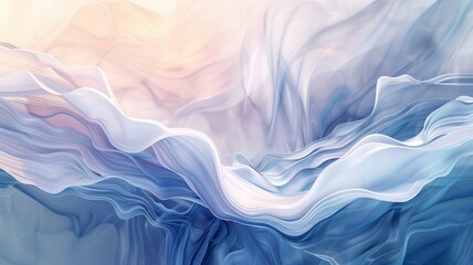 Abstract representation of delicate pastel waves resembling ethereal flowing fabrics