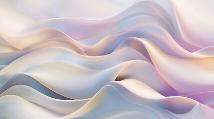 Soft, colorful waves of pastel fabric flow and intertwine, creating a dreamy, abstract landscape of texture and light.