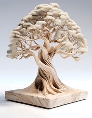 A wooden figure, a figure made of a tree