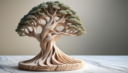 A wooden figure, a figure made of a tree