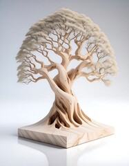 A wooden figure, a figure made of a tree