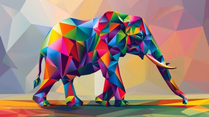 Obraz premium Colorful geometric abstract elephant art