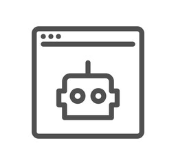 Artificial intelligence related icon outline and linear vector.
