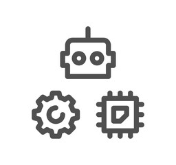 Fototapeta premium Artificial intelligence related icon outline and linear vector. 