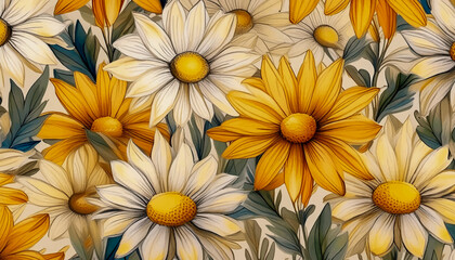 yellow chrysanthemum flowers background