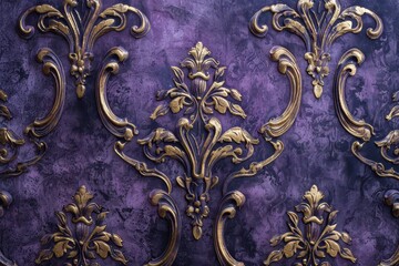 Purple and Gold Baroque Pattern