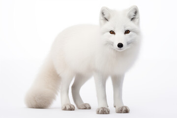 Arctic Fox over isolated white background. Animal