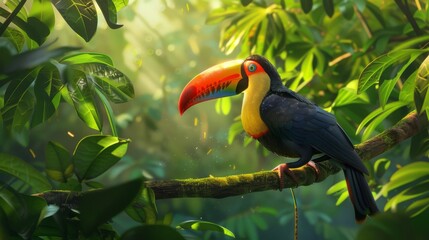 Obraz premium Toucan in Tropical Rainforest