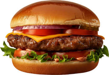 햄버거, 햄버거, 먹을것, 치즈버거, 치즈, 소고기, 샌드위치, 고기, 빵, 상추, 롤빵, 빠른, 식사, 토마토, 고립시키는, 백, 점심, 건강에 해로운, 식당, 베이컨, 패스트 푸드, 뚱뚱한, 양파, 샐러드