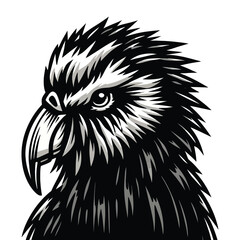 kakapo bird logo mascot in black and white silhouette