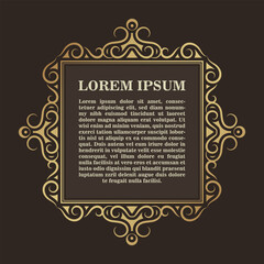 Luxury calligraphy square ornament frame line