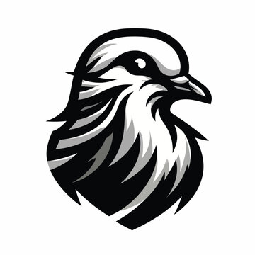 recommend clip art: turtledove logo mascot in black and white silhouette