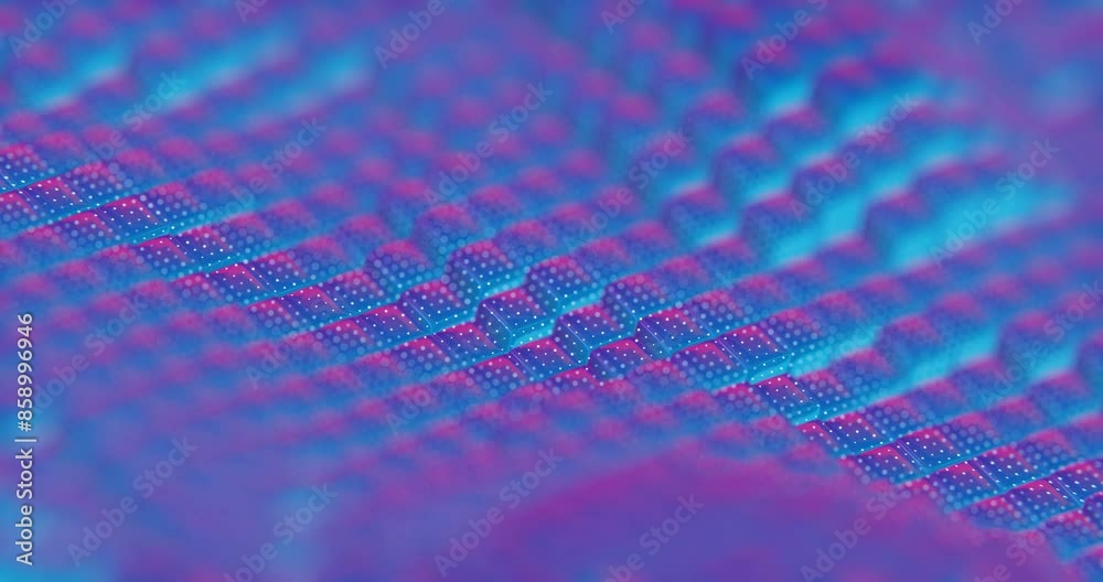 Poster abstract 3d render of neon blue and pink cubes - modern geometric pattern