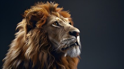 Fototapeta premium artistic lion on black background. 