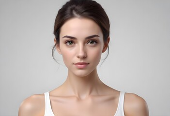 Positive woman on clean background