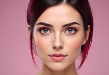 Fototapeta premium Positive woman on clean background