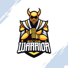 The Holy Warrior in Golden Armor Vector Mascot