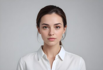Fototapeta premium Positive woman on clean background